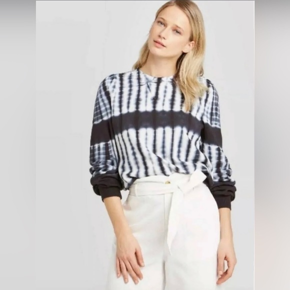 Who What Wear Puff Crewneck Tie-Dye Sweatshirt Size Small - Picture 7 of 7